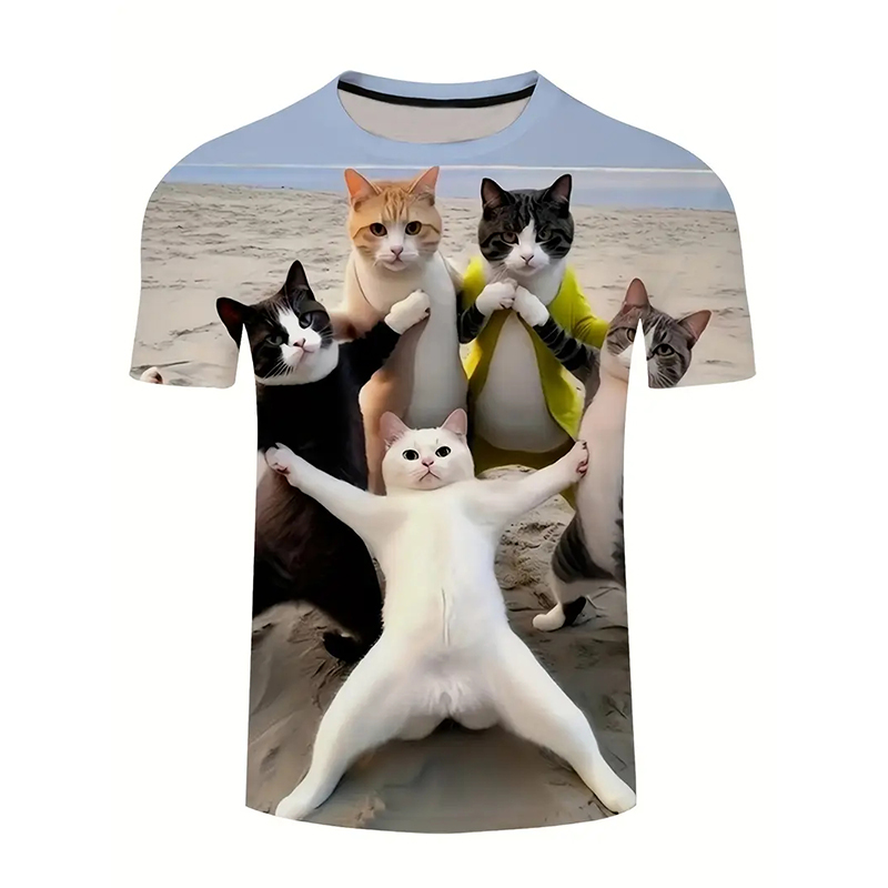 고양이 패턴 재미 있은 티셔츠 남성 의류 패션 일본 코 - Popular Anime Merchandise 리뷰 및 가격